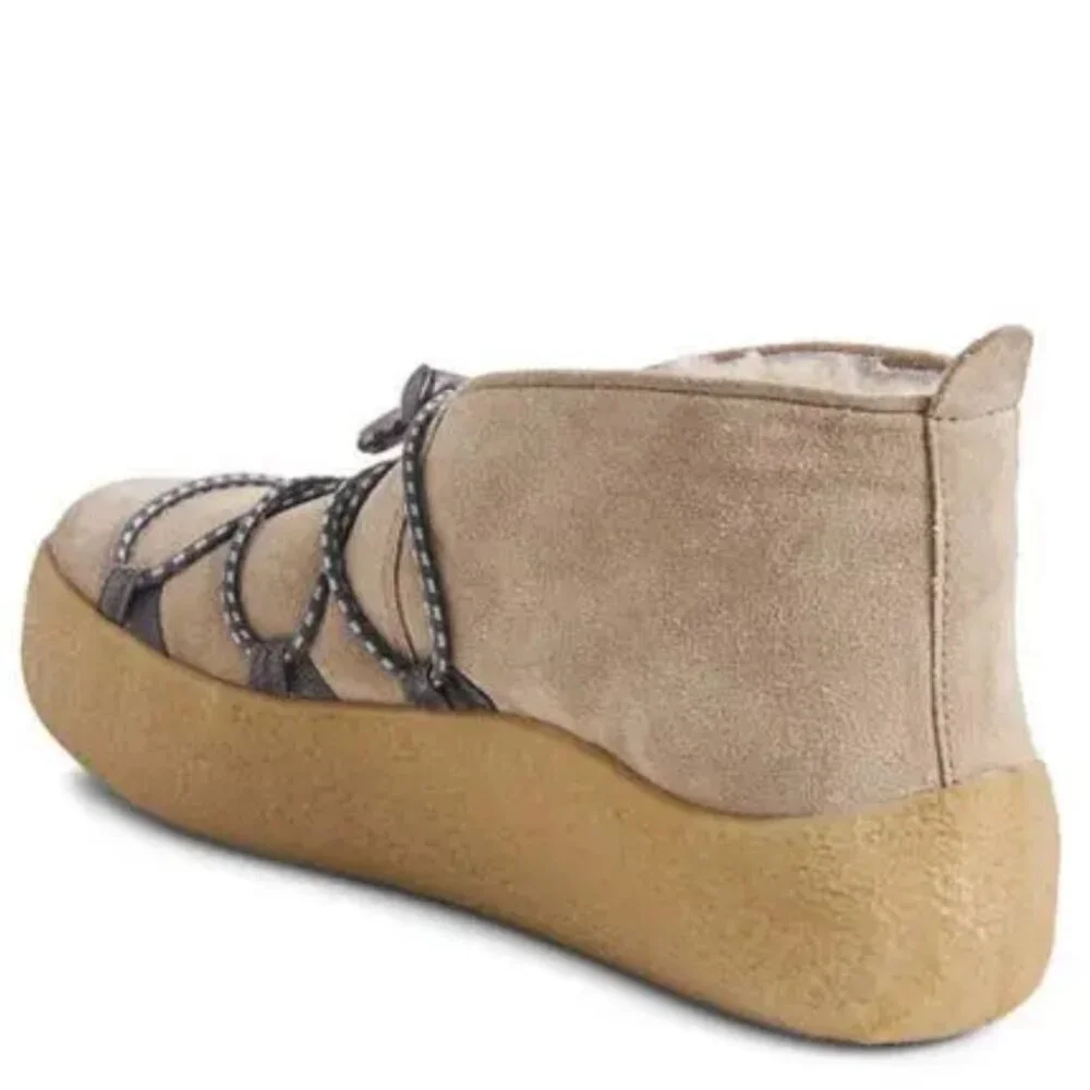 NWT Free People Snowdrop Micro Mukluk Boots in Dust Bunny Suede